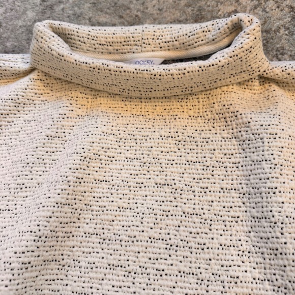 Jockey Women's XL Funnel Neck Pullover Top Gray & White Speckled Everyday - Picture 3 of 6